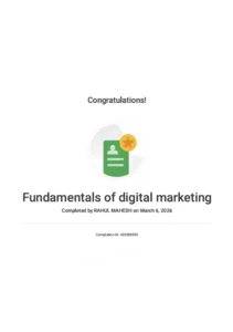 FUNDAMENTAL OF MARKETING CERTIFICATE FOR Freelance Digital Marketer in Kottayam