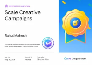canva certificate for SEO EXPERT Rahul Mahesh